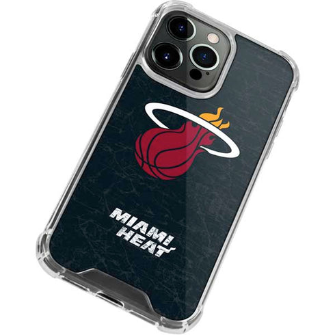 NBA Miami Heat Black Partial Logo iPhone 15 Pro Clear Case